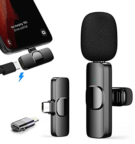 GeeliHome Lavalier Funkmikrofon Ansteckmikrofon,Mini Wireless Microphone,für iPhone Lavalier, Aufnahme, YouTube, TikTok, Facebook, Live-Streaming, Vlogger, Interview (Keine App oder Bluetooth)