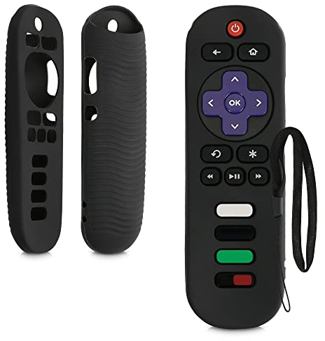 kwmobile Custodia Silicone Telecomando Compatibile con Roku TCL TV RC280 Cover - Guscio Protettivo Telecomando Antiscivolo - nero