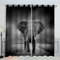 MOUPL 3D Afrika Tiere Elefanten Gardinen mit ösen B 150 X H 166 cm Mikrofaser Vorhang Blickdicht Verdunkelungs Kälteschutzvorhang 2er Set für Wohnzimmer Schlafzimmer Küche Junge Mädchen