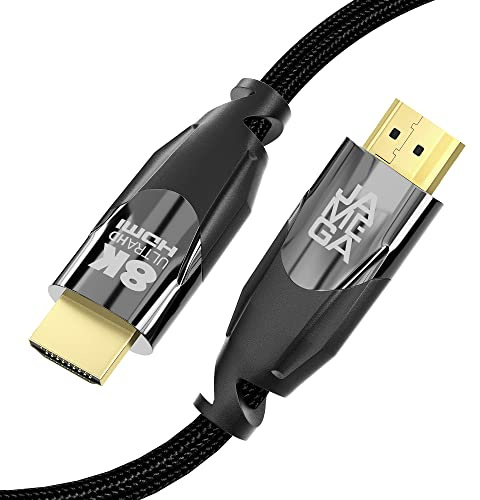 JAMEGA - 5m 8K HDMI Kabel 2.1 8K@60Hz 4K@144Hz DSC - HDMI 2.1 Ethernet Kabel 48Gbps HDMI 2.0a 2.0b 3D HDTV DolbyVision UHD II Dynamischer HDR-10+ HDCP 2.3 eARC kompatibel mit PS5, XBOX Series X