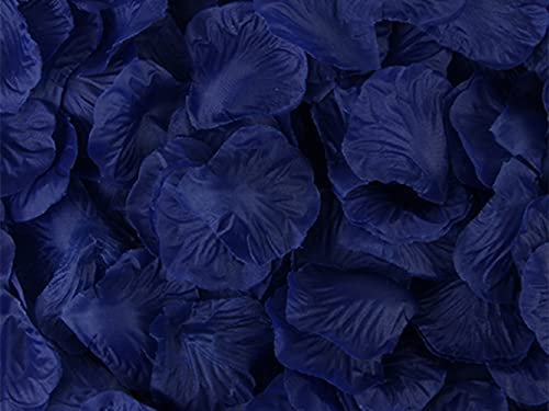 1000 Pieces Dark Blue Rose Petals, 20 Colours, Artificial Flower Confetti, Home Decorative Accessories, Ideal for Valentine’s Day Wedding Engagement Birthday Party Romantic Decoration