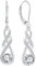 FJ Damen Ohrringe Unendlichkeit Infinity 925 Sterling Silber Hängend Ohrringe April Geburtsstein Schmuck Geschenke für Damen Frauen Mutter Freundin Mama
