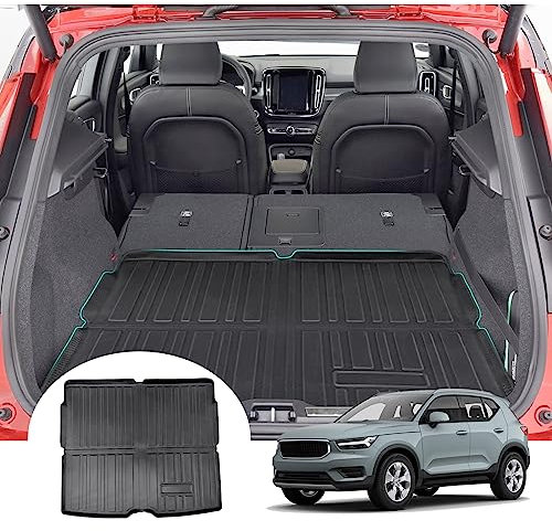 GAFAT Volvo XC40 C40 Recharge 2018-2024 2025 Alfombrilla para Maletero, Fácil de Plegar, Alfombrilla TPE para Todo Tipo de Climas Volvo XC40 2023, Original 3D Escaneo Alto Borde Multifunción Esterilla