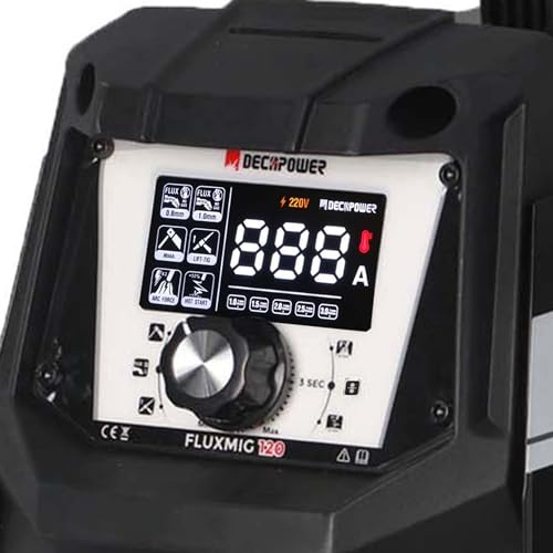 Decapower 220V Saldatrice 120A Arco Lift TIG FLUX MIG senza gas 3 in 1 Saldatrice filo senza gas Domestico (FLUXMIG-120)