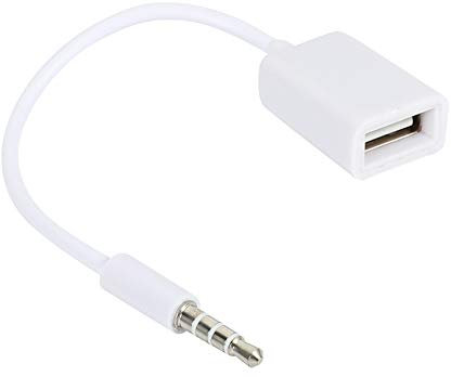Tyatocepy Enchufe de Audio AUX Macho de 3.5 Mm Jack una USB 2.0 Hembra Convertidor Cable Cable Coche MP3