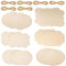 12 PCS Unfinished Wood Signs, Rectangle Blank Decorative Plaque Slices Banners with Rope, Plain Hanging Door Wall Art for Writing Home DIY Crafts Christmas Supplies