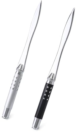 QWORK 2 Pack Metal Letter Opener - Ergonomic Grip Envelope Slitter, Envelope Opener with Safe Edge, Powder-Coated Finish - Versatile Paper Cutter for Office/Home