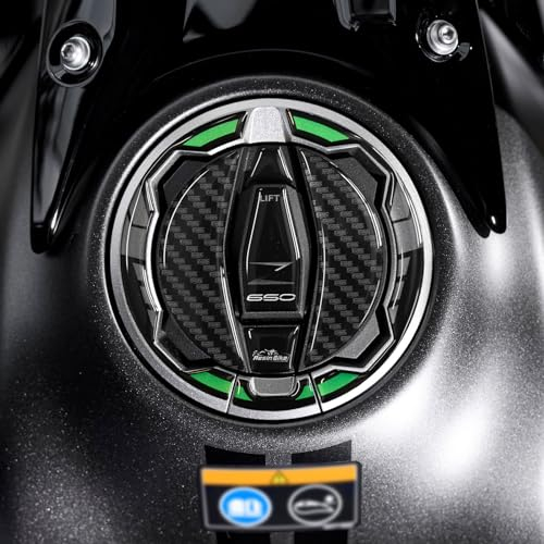 Resin Bike Aufkleber Motorrad Kompatibel Mit Kawasaki Z650 2024. Schutz Motorrad Tankdeckelschutz vor Stößen und Kratzern. Aufklebersatz 3D-Harzklebstoff - Stickers Made in Italy