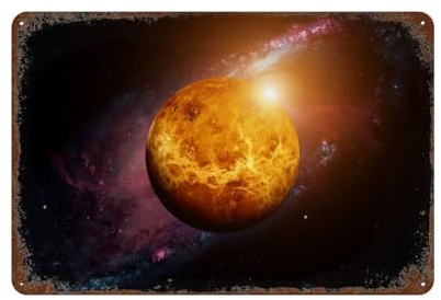 YYHMKBYY Venus, terrestrischer Planet im Sonnensystem,Metall Blechschild Retro Eisen Gemälde für Bar Mann Höhle Cafe Familie Garage Poster Wanddekoration,20 x 30 cm (8 x 12 Zoll)-162
