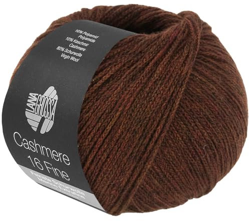LANA GROSSA Cashmere 16 Fine | Aus Kaschmir- und Merinowolle | Handstrickgarn aus 80% Schurwolle (Merino extrafine), 10% Kaschmir & Polyamid | 50g Wolle zum Stricken & Häkeln | 320m Garn FB 62