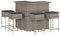 vidaXL Gartenbar Set 5-TLG., Gartenmöbel mit Kissen, Bartisch Stehtisch Barhocker Barstuhl, Theke Bar Tresen Gartentheke Sitzgruppe, Grau Poly Rattan