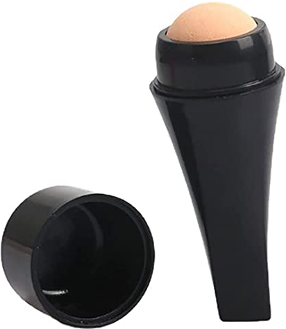 Ölabsorbing Roller natürlicher Vulkanstein Gesichts Ölkontrollstab Mini -Massagegerät Schwarz.