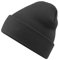 Roughtex Beanie mit Umschlag aus weichem Soft Touch Polyacryl Doppellagiger Strick Basic Wintermütze Schwarz