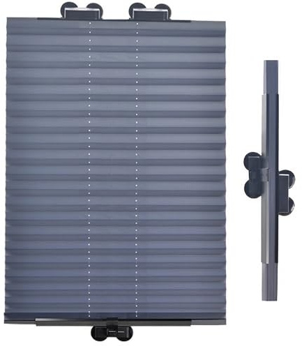 YSPZDQ Plissee mit Saugnäpfen, Sonnenschutz Saugnapf Fenster, Verdunklungsrollo Ohne Bohren, Verdunklung Fenster Saugnapf, Windscreen Cover Sunshades für Auto Sonnenschutz Frontscheibe(46cm x 120cm)