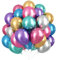 DazzJoy Metallic Luftballons Bunt, 12 Stück Bunte Luftballons Geburtstag Helium Ballon Mehrfarbige, Bunt Metallic Latex Ballons für Geburtstag Hochzeit Babyparty Weihnachten Silvester Party Dekoration