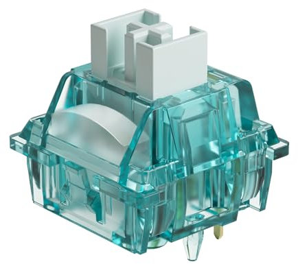 Akko Creamy Cyan Keyboard Switch, Clicky Switch, con diffusore LED per tastiera meccanica retroilluminata, interruttori pre-lubrificati a 5 pin 50gf, interruttore a chiave MX (45 pezzi, Creamy Cyan)