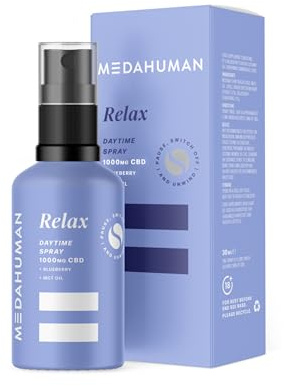 MEDAHUMAN 1000mg Blueberry Flavour CBD Oil Oral Spray, 30ml | Broad Spectrum CBD Spray, Blueberry Flavoured, Part of Your Daily Routine, High Strength 1000mg, MCT Carrier Oil, Vegan