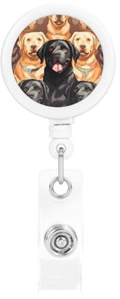 Enrouleurs de badges rétractables pour employés de bureau, médecins, infirmiers, labrador retriever, chiens et labrador retriever, porte-nom et porte-clés avec clip de ceinture