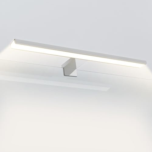 EMKE LED Spiegelleuchte Bad 40 cm, Spiegellampe Bad Spiegellampen für das bad, Wandlampe Badezimmer Badlampe Wand IP44 8W 6000K Spiegel Lampe Weiß