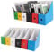 ZOFUN Lot de 12 porte-documents en carton, 26 x 27 x 9 cm, 6 couleurs colorées, porte-revues avec autocollants, porte-revues pour bureau, maison, bureau