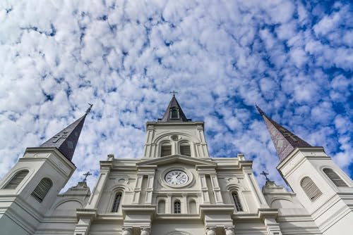Puzzle für Erwachsene, 1000 Teile, Wolken über der Kathedrale von Saint Louis, New Orleans, Foto, Familie, lustig, herausfordernd, Urlaubspuzzle, Geschenk