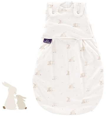 TRÄUMELAND – LIEBMICH Babyschlafsack Hophop Bunny beige | atmungsaktiver Babyschlafsack | 2.5 TOG | mitwachsender Ganzjahresschlafsack für Sommer und Winter |Öko-Tex 100 zertifiziert | ab 0 Monate