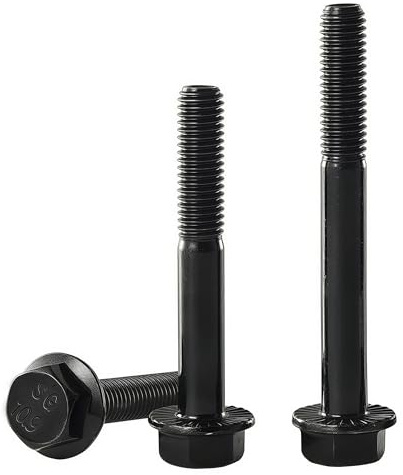 YIIFLY M10x70 Bundschrauben M10-1,5 10.9 Kohlenstoffstahl DIN 6921,- Sechskant mit Flansch ,Schwarzverzinkt, Teilgewinde,6 Stück