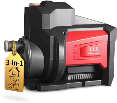 T.I.P. aut. Hauswasserversorgung DHWA 5000-5 INVERTER - Hochleistungsfähige, energieeffiziente Gartenpumpe, Hauswasserautomat Hauswasserwerk in Einem 5000 l/h, 4,8 bar, 550 W, leiser Betrieb 31113