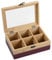 Kesper® | Tee-Box, Material: FSC®-zertifizierter-Bambus – 6 Fächer – mit Sichtfenster & Retro-Verschluss – Teebox zur Aufbewahrung, Maße: 21,5x15x8,5 cm – ohne Tee, Farbe: Beere-Natur | 58943