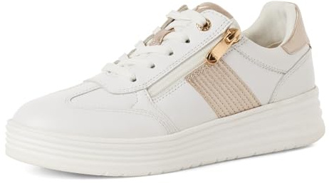 MARCO TOZZI Damen Sneaker weiches Feel Me Wechselfußbett Leder weiches Innenfutter Stylisch
