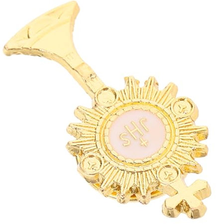 Cabilock Pin de Cruz de Cáliz Dorado para Comunión Accesorio Religioso para Ceremonias de Comunión