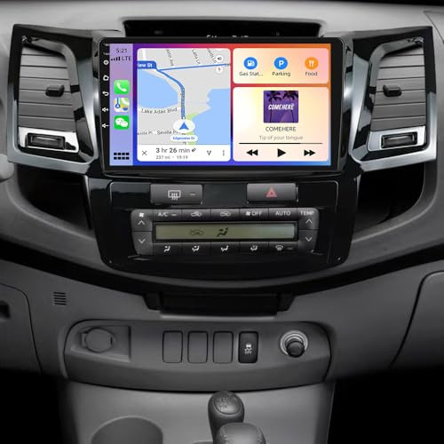 9 Inch Android 14 Car Stereo for Toyota Hilux 2005-2014 2 Din Car Radio 2G+32G with Wireless Carplay Android Auto Touchscreen Bluetooth WiFi GPS Sat Nav FM RDS SWC Backup Camera