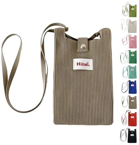 JENCVNL Pochette Téléphone Portable Femme,Sac Telephone Portable, Sac Bandoulière Téléphone Portable Petit Crossbody Pochette Sacoche pour Voyages, Shopping, Quotidiens (CS Kaki)