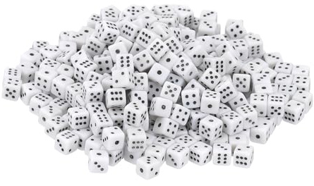 QUARKZMAN 300 Stück Mini Würfel 5mm/0.2 Acrylic Kleine Sechsseitige Spielpunkt Würfel Bulk Für Tisch Brettspiel Party Aktivitäten Weiß/Schwarz