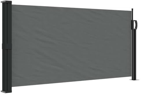 Seitenmarkise, einziehbar, Sichtschutz, Garten, Paravent, Außenbereich, Seitenmarkise, einziehbar, Anthrazit, 100 x 500 cm