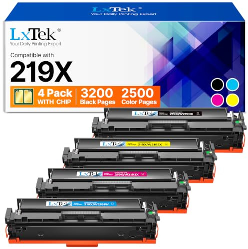 219X mit Chip für HP 219X für HP Color LaserJet Pro MFP 3302FDWG Toner | Kompatibel für HP 219X Toner Set Original MFP 3302FDWG MFP 3302SDWG MFP 3302FDGW 3202 FDGW 3302FDW 3302 (4er-Pack)