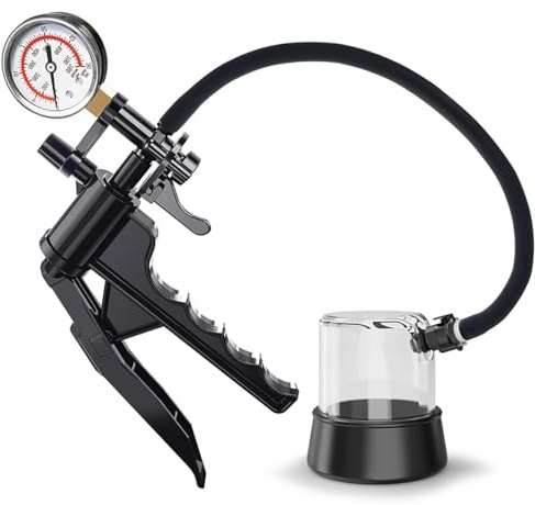 Vacuum Pump for Men with Gauge – Manual Pump with Handle, Pressure Control Device, Multi-Use Adult Accessory for Personal Training and Stimulation