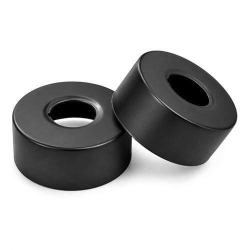 GUGUGO 2PCS Black Stainless Steel Pipe Rosette Cover, 66x30x25mm Wall Plate | Matte black shower fitting rosette and wall flange escutcheon plate for bath faucet, heating pipe and pipe hole decor cover