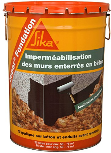 Imper Fondation, Enduit d'imperméabilisation des fondations en béton, 25L, Noir