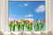Pixblick Fenstersticker - Tulpen (ein einzelner großer Sticker) I Made in Germany I Wiederverwendbar