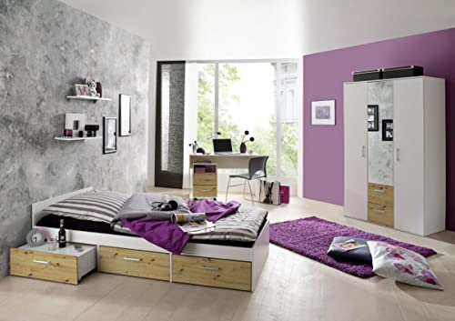 storado.de Jugendzimmer Berlin weiß matt asteiche 5-TLG. EAN 4260498522767