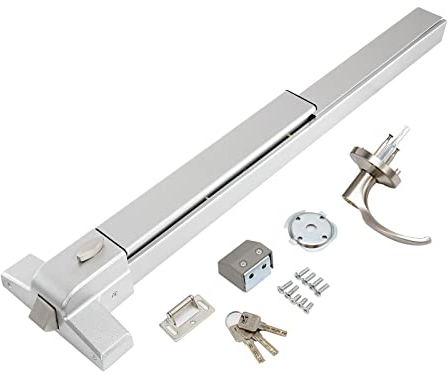 PARTOL Panik-Tür-Schubstange, Panik-Ausgangsgerät mit Außenhebel, Edelstahl, kommerzieller Türgriff, Notausgang, Stange, Türbeschläge für Holz, Metalltür