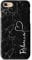 iCaseDesigner Personalised Marble Glitter Flowing Name with Heart Phone Case for Apple iPhone 7+ / 8+ Plus - 19. Black and White Marble Vertical Name