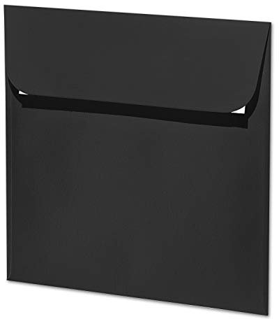 ARTOZ 150x quadratische Briefumschläge schwarz (Schwarz) 100 g/m² - 16 x 16 cm - Kuvert ohne Fenster - Umschläge mit Haftklebung