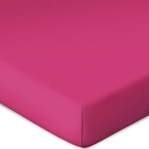 Bassetti Spannbetttuch für Boxspringtopper Uni Farbe Fuchsia K2/576 Größe 90x190 100x220cm
