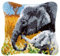 ROCKY&CHAO Knüpfteppich Zum Selber Knüpf-Sets mit Kissen knüpfen-Set 43x43cm Kissenbezug-Set für Erwachsene und Kinder Latch Hook Kit Heimaccessoire, Wandkunst