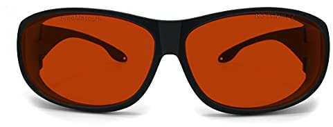 FREEMASCOT Professionelle Laserschutzbrille OD 6+, 190-550nm Wellenlänge Violett/Blau/Grün, für 405nm, 445nm, 450nm, 473nm, 532nm Laser (Style 4)