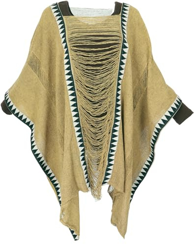 GURU SHOP Boho Poncho, Damen