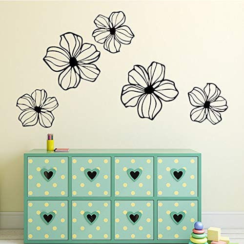 QIANGTOU Seerose Wandaufkleber für Schlafzimmer Aufkleber Wandbild Selbstklebende Tapete für Wohnzimmer Kunst Tapete Schlafzimmer Zubehör 52x94cm