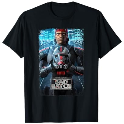 Star Wars The Bad Batch Hunter Character Poster T-Shirt